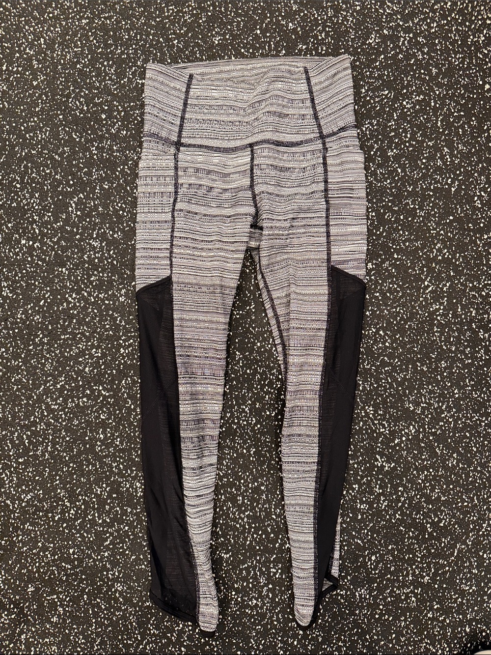 Athleta XS Extra Small x-small womens leggings sheer panel black gray grey